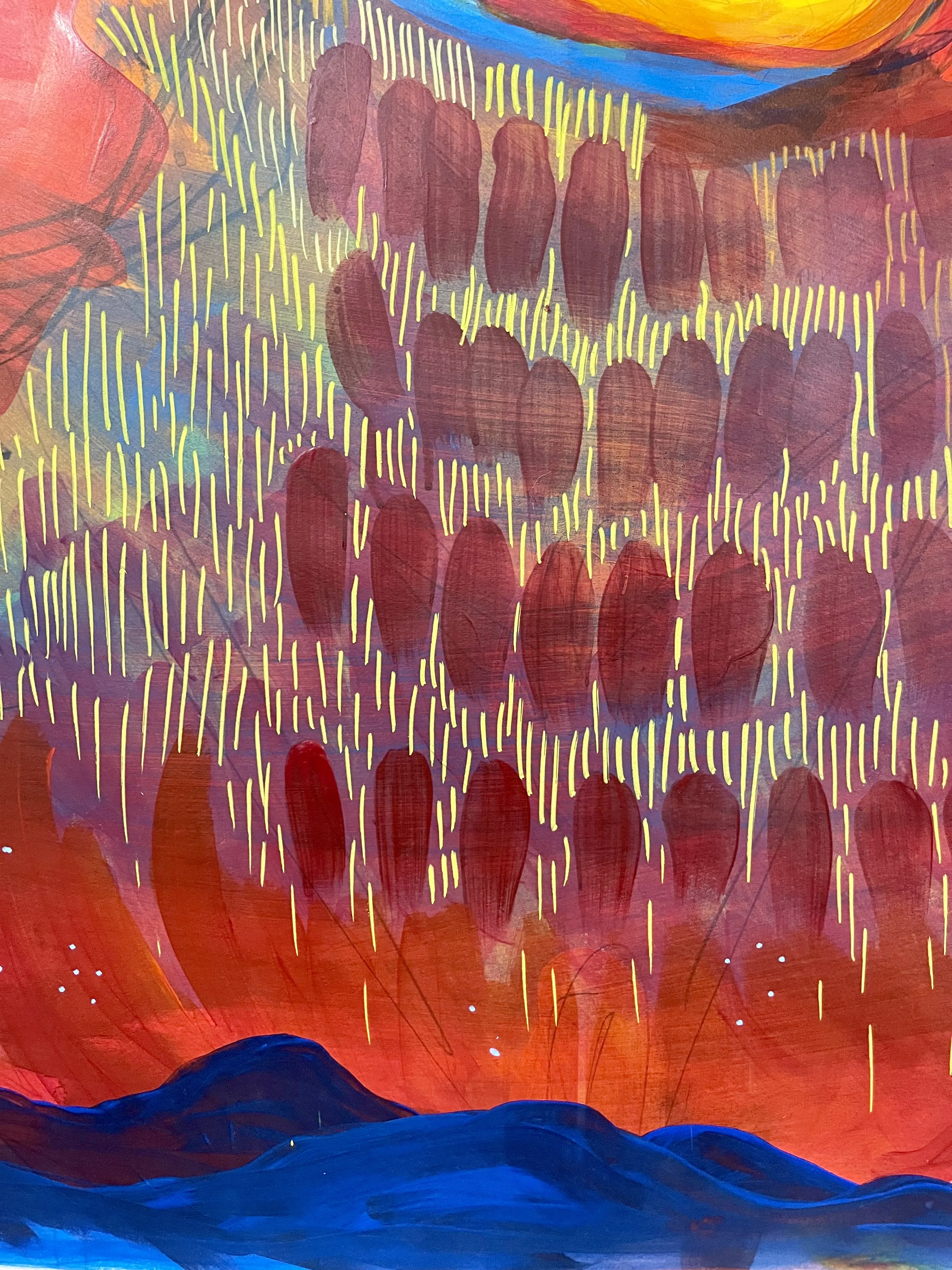 Image of Freedom at Your Fingertips by StellaRubi , size: 1126x190cms, made of acrylic, oil pastel, Painting medium, from Adelaide , part of the Fire Goddess series Photo 3 of 10.