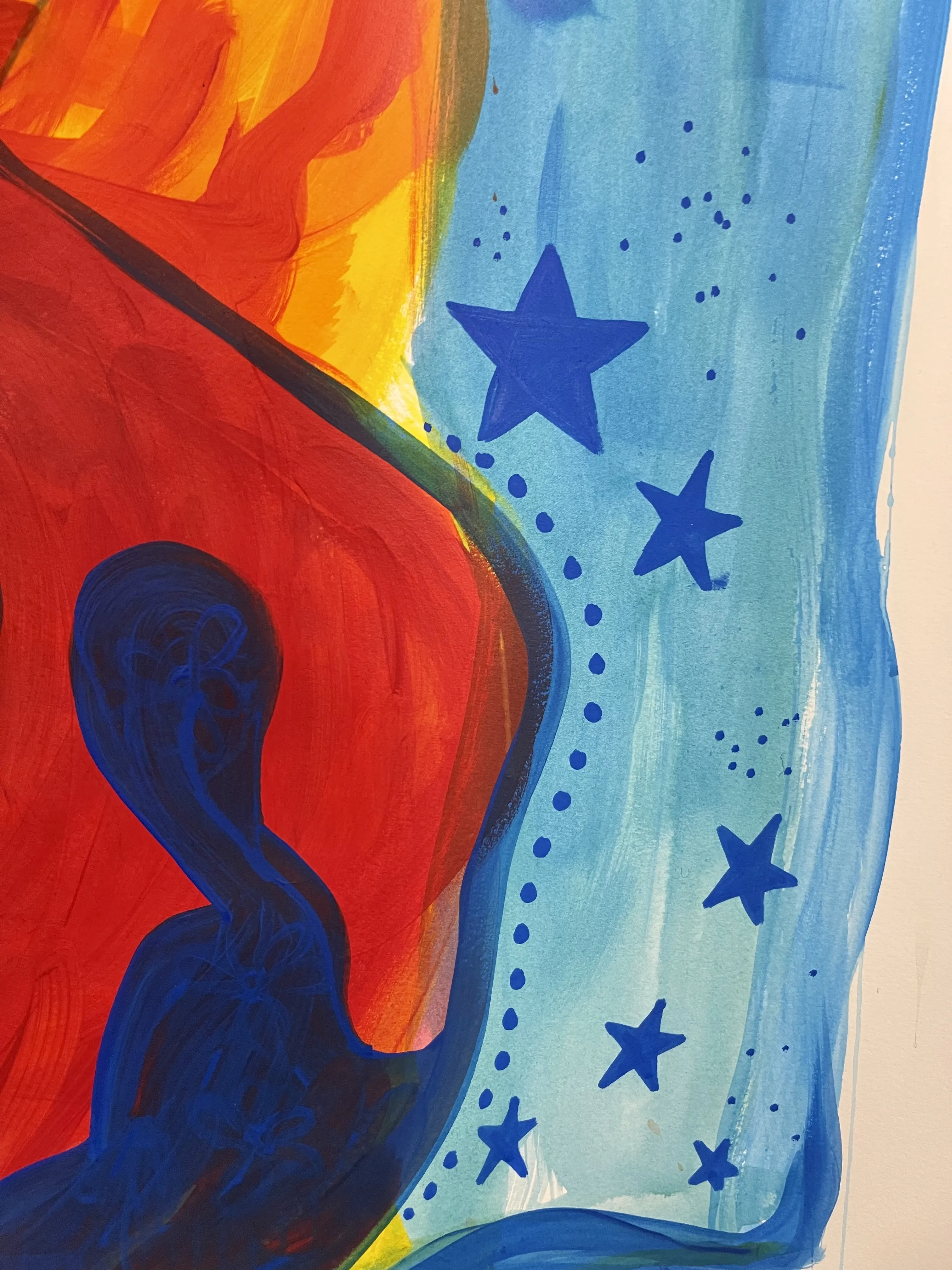 Image of Freedom at Your Fingertips by StellaRubi , size: 1126x190cms, made of acrylic, oil pastel, Painting medium, from Adelaide , part of the Fire Goddess series Photo 6 of 10.