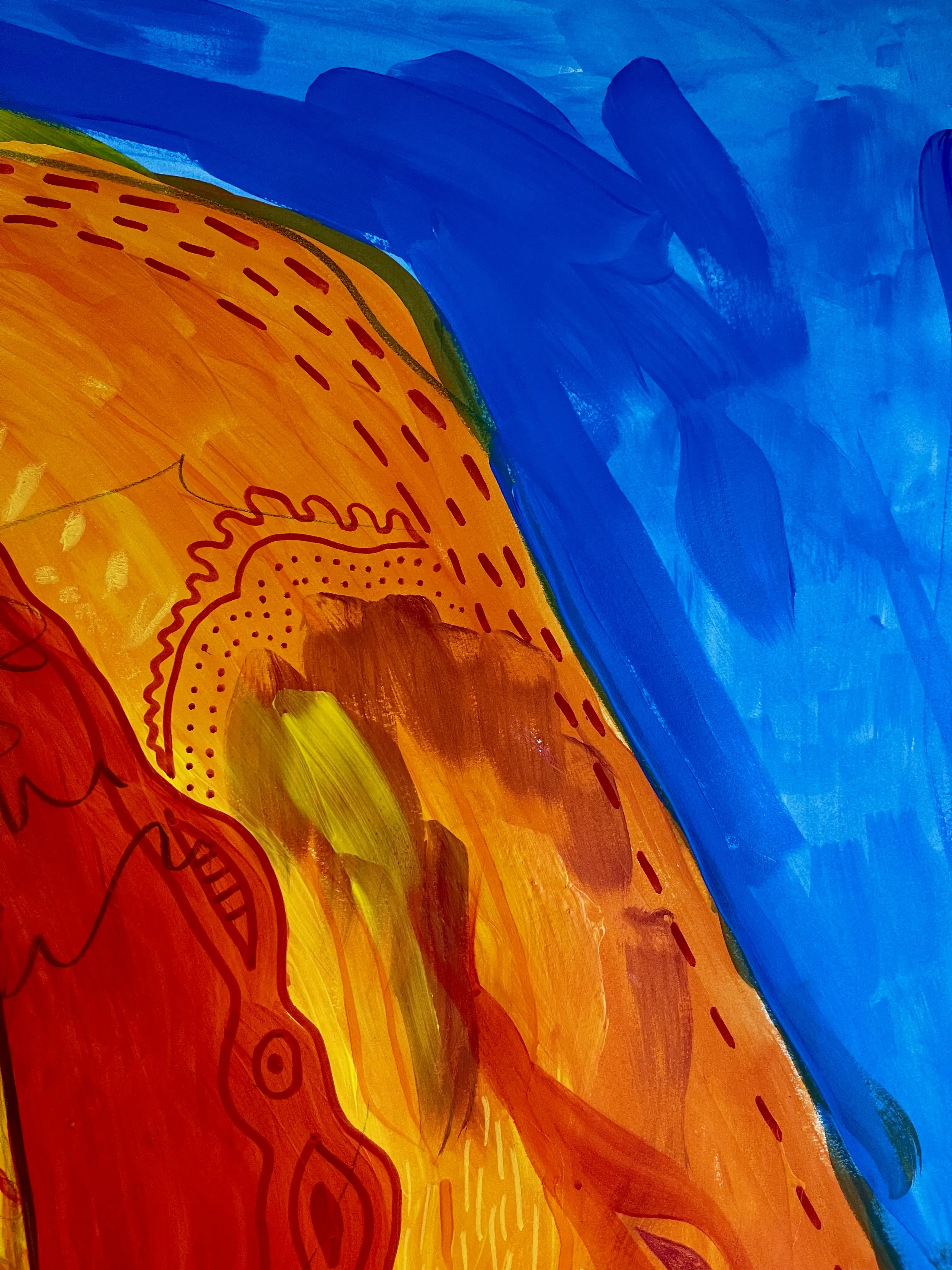 Image of Freedom at Your Fingertips by StellaRubi , size: 1126x190cms, made of acrylic, oil pastel, Painting medium, from Adelaide , part of the Fire Goddess series Photo 8 of 10.