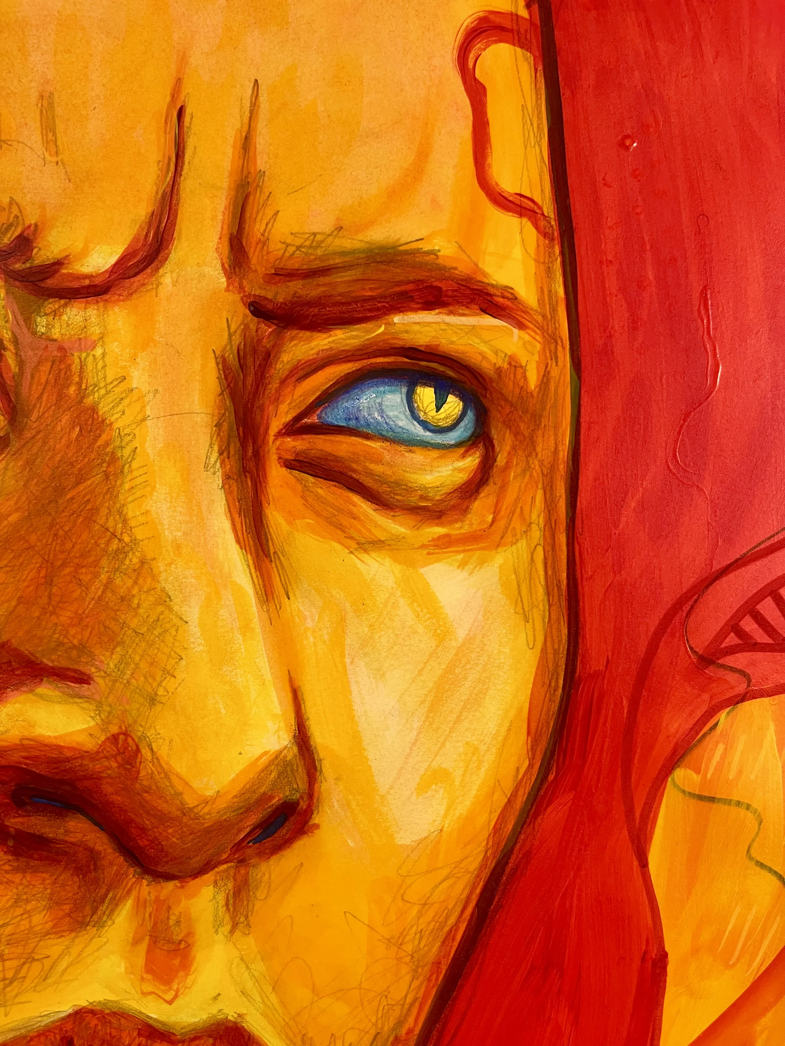 Image of Freedom at Your Fingertips by StellaRubi , size: 1126x190cms, made of acrylic, oil pastel, Painting medium, from Adelaide , part of the Fire Goddess series Photo 9 of 10.