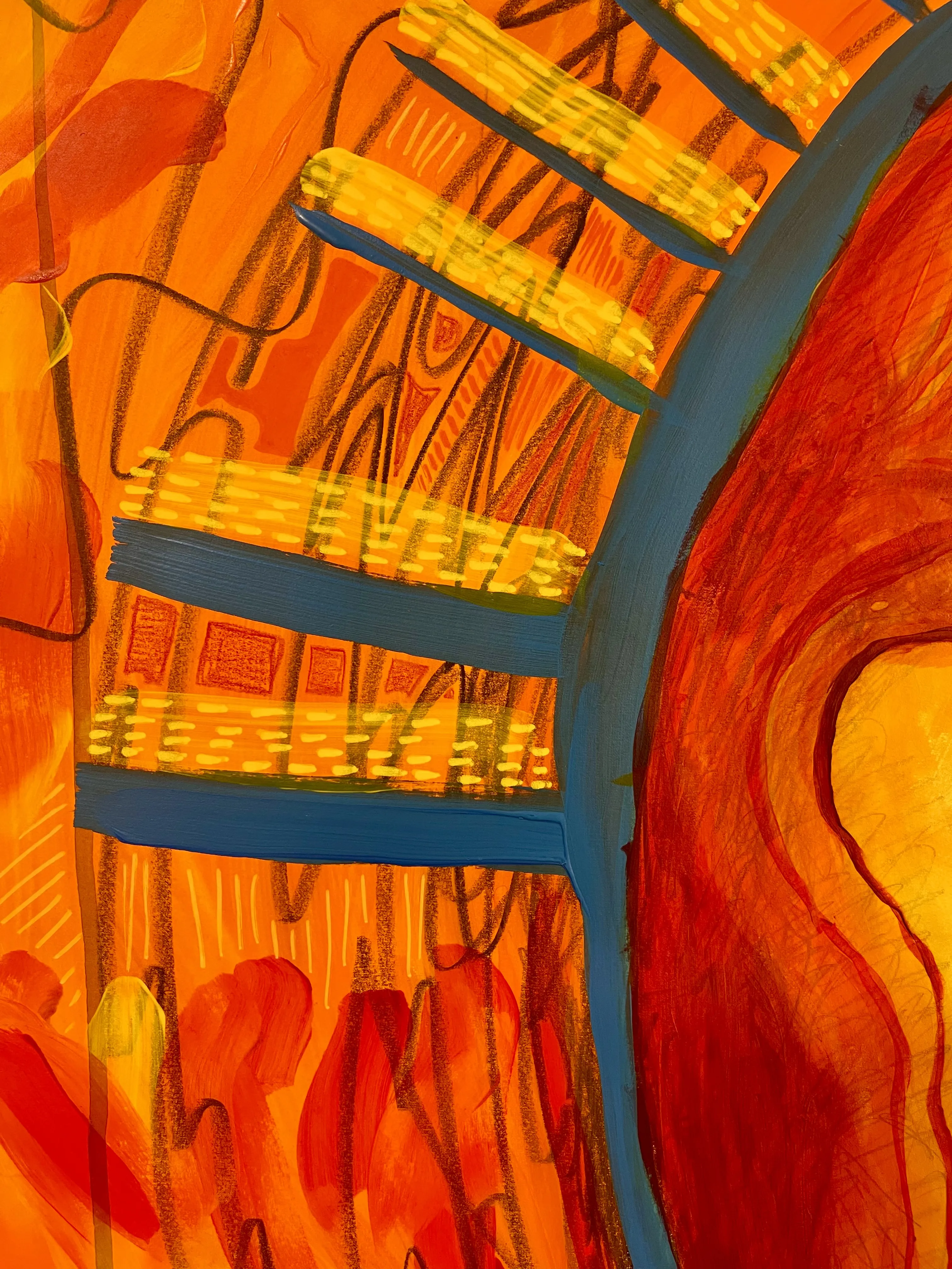 Image of Freedom at Your Fingertips by StellaRubi , size: 1126x190cms, made of acrylic, oil pastel, Painting medium, from Adelaide , part of the Fire Goddess series Photo 10 of 10.
