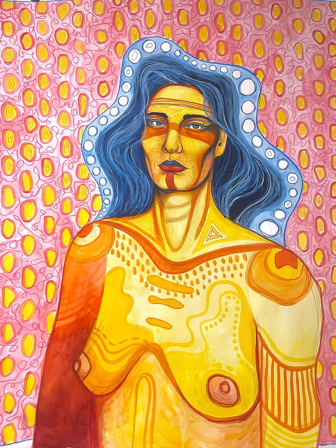Image of Gracie’s Strength by StellaRubi , size: 1260x1140 , made of watercolour, pencil, oil pastel , Painting medium, from Adelaide