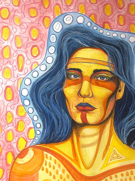 Image of Gracie’s Strength  by StellaRubi , size: 1260x1140 , made of watercolour, pencil, oil pastel , Painting medium, from Adelaide  Photo 6 of 7.