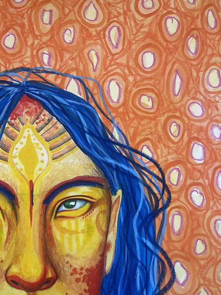 Image of Autumn Rising  by StellaRubi , size: A2 (roughly , made of watercolour, pencil, oil pastel, , Painting medium, from Adelaide Australia  Photo 4 of 9.