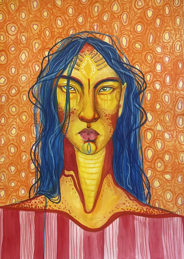 Image of Autumn Rising by StellaRubi , size: A2 (roughly , made of watercolour, pencil, oil pastel, , Painting medium, from Adelaide Australia